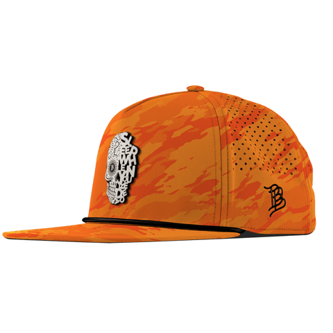 Sleep When You're Dead Skull Flat 5 Panel Rope Blaze Orange Camo