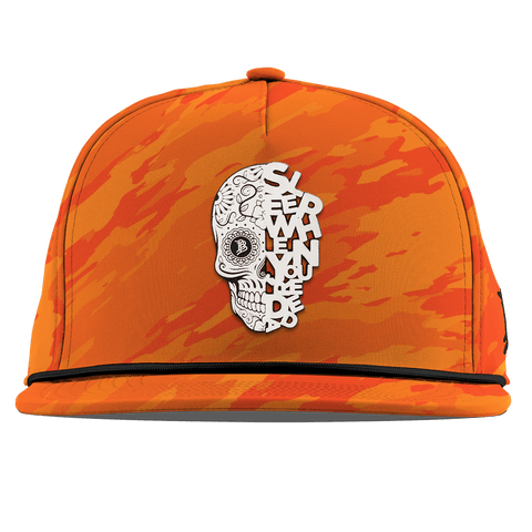 Sleep When You're Dead Skull Flat 5 Panel Rope Blaze Orange Camo