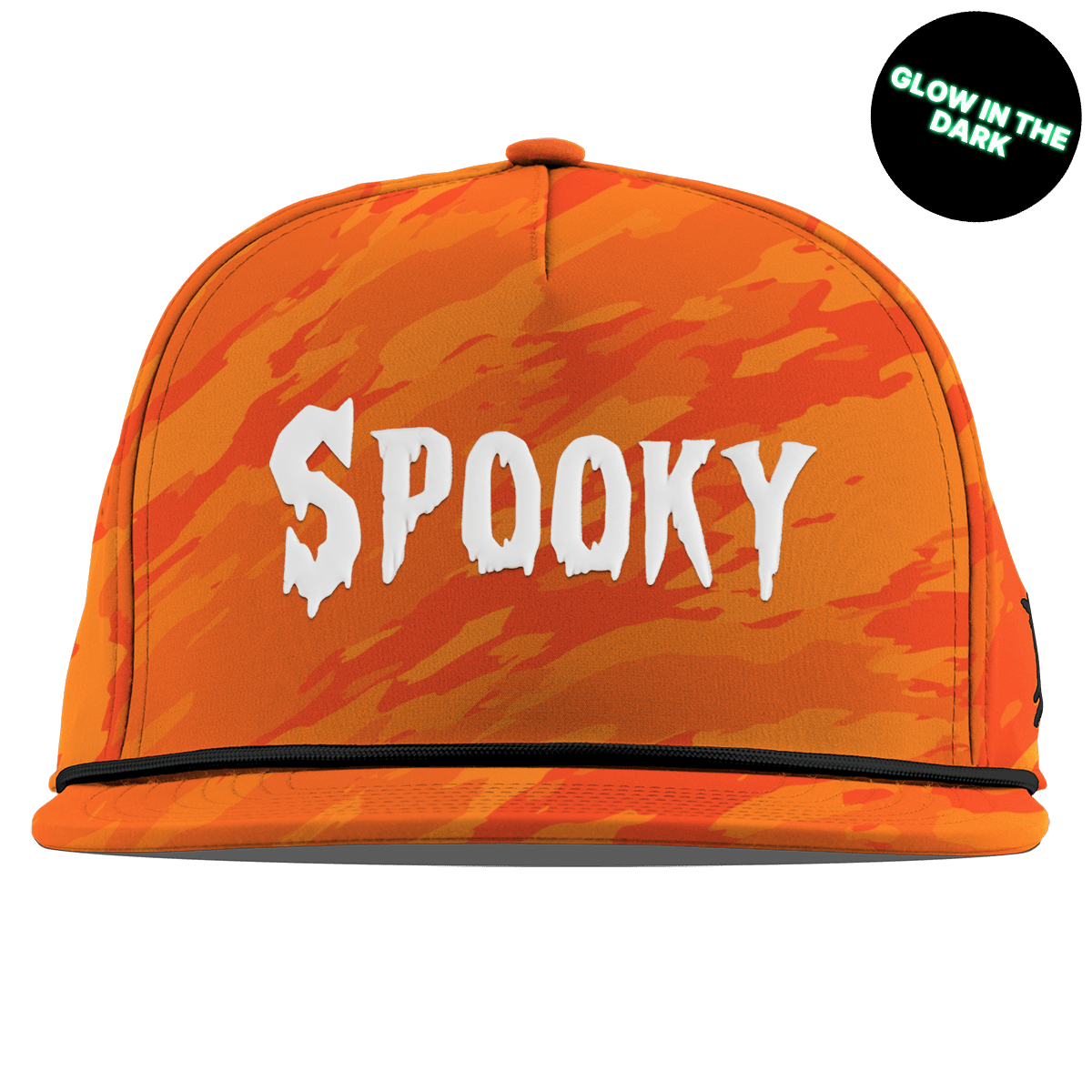 Spooky Glow Flat 5 Panel Rope Blaze Orange Camo