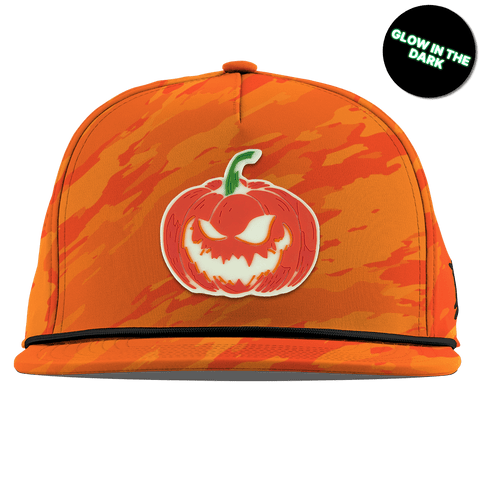 Jack-O-Lantern Glow Flat 5 Panel Rope Blaze Orange Camo