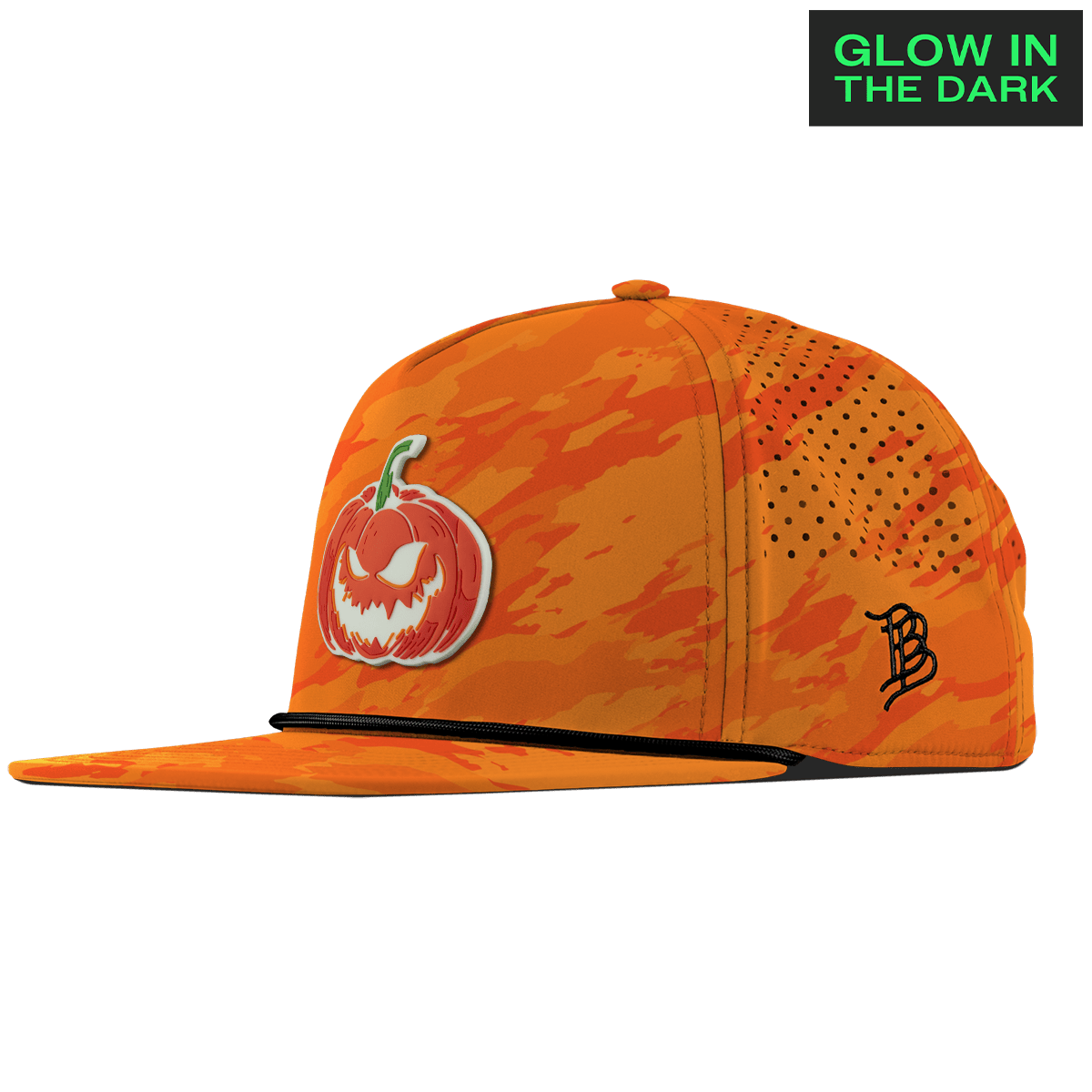 Jack-O-Lantern Glow Flat 5 Panel Rope Blaze Orange Camo