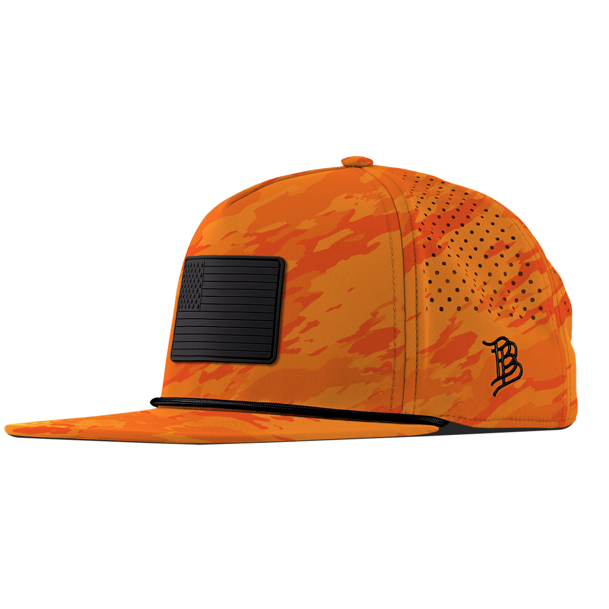 Onyx Old Glory Flat 5 Panel Rope Blaze Orange Camo