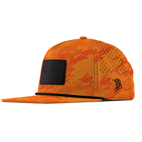 Onyx Old Glory Flat 5 Panel Rope Blaze Orange Camo