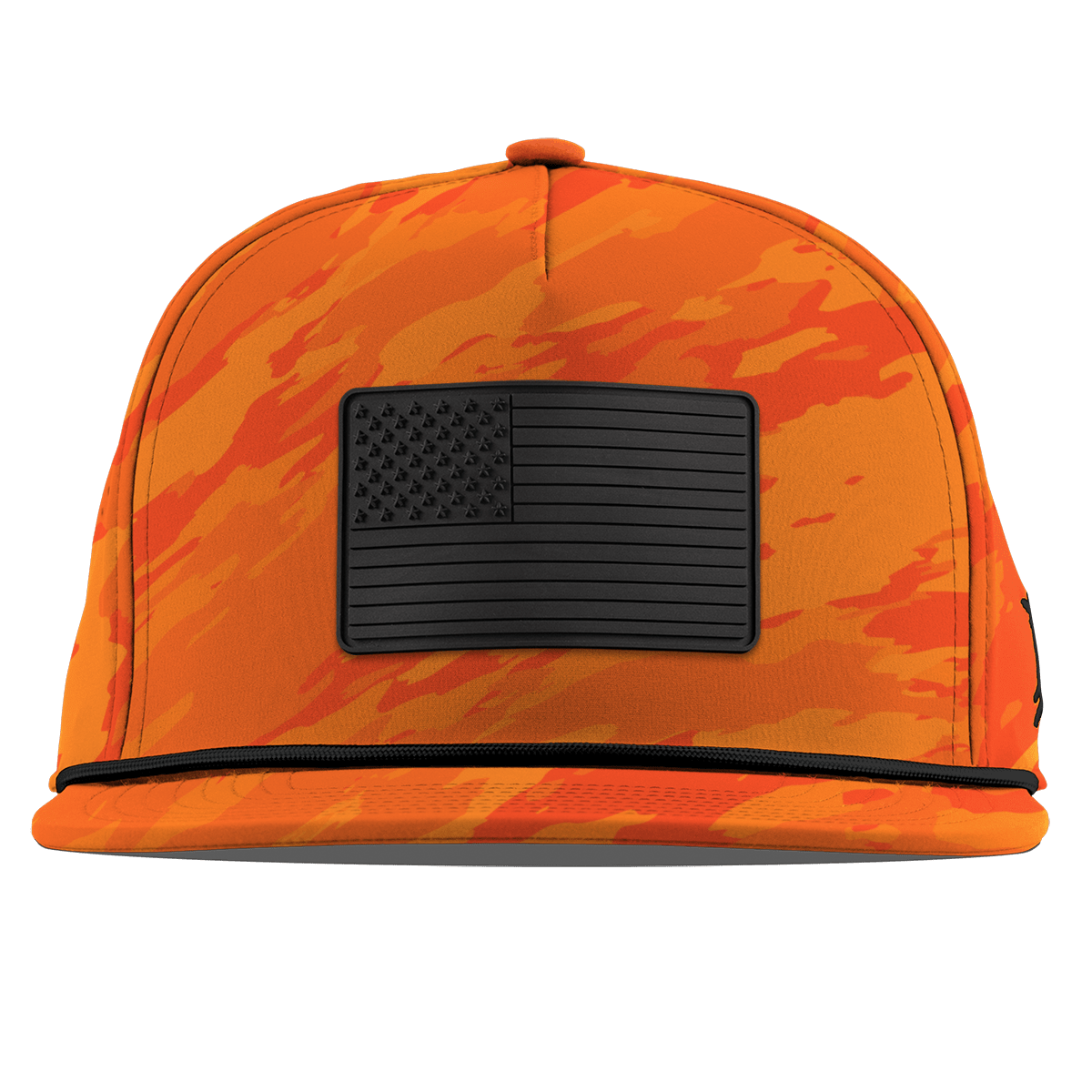 Onyx Old Glory Flat 5 Panel Rope Blaze Orange Camo