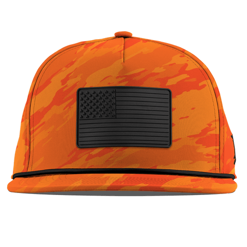 Onyx Old Glory Flat 5 Panel Rope Blaze Orange Camo