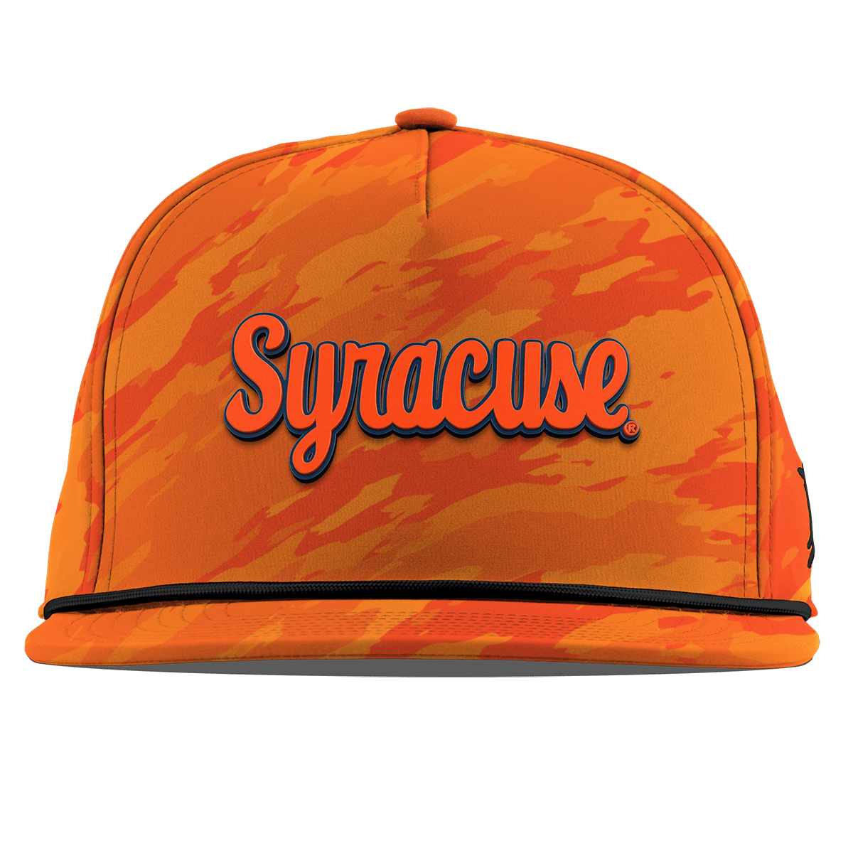 Syracuse University "Syracuse Throwback Script" Flat 5 Panel Rope Blaze Orange Camo