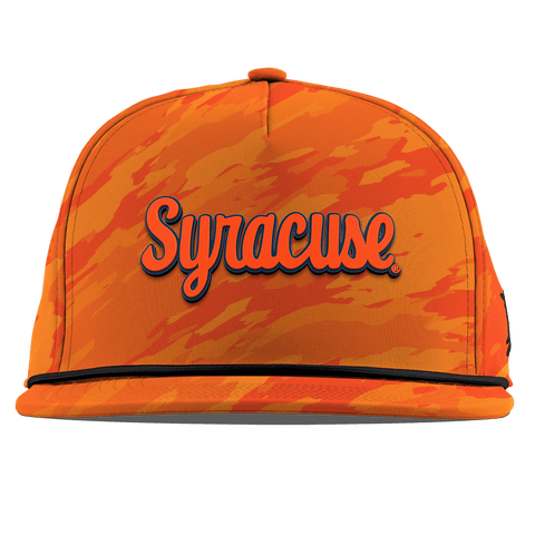Syracuse University "Syracuse Throwback Script" Flat 5 Panel Rope Blaze Orange Camo