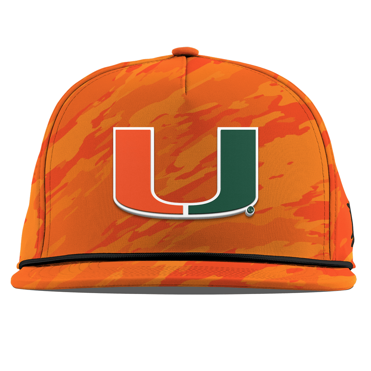 University of Miami "Miami Team Logo" Flat 5 Panel Rope Blaze Orange Camo