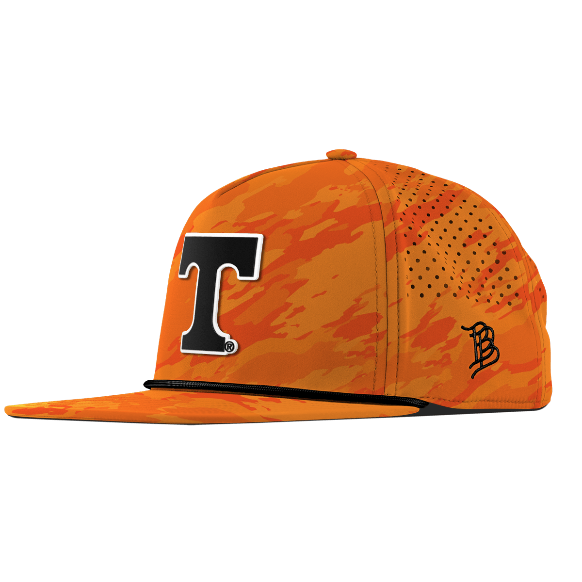 University of Tennessee "Vintage Tennessee Block" Flat 5 Panel Rope Blaze Orange Camo