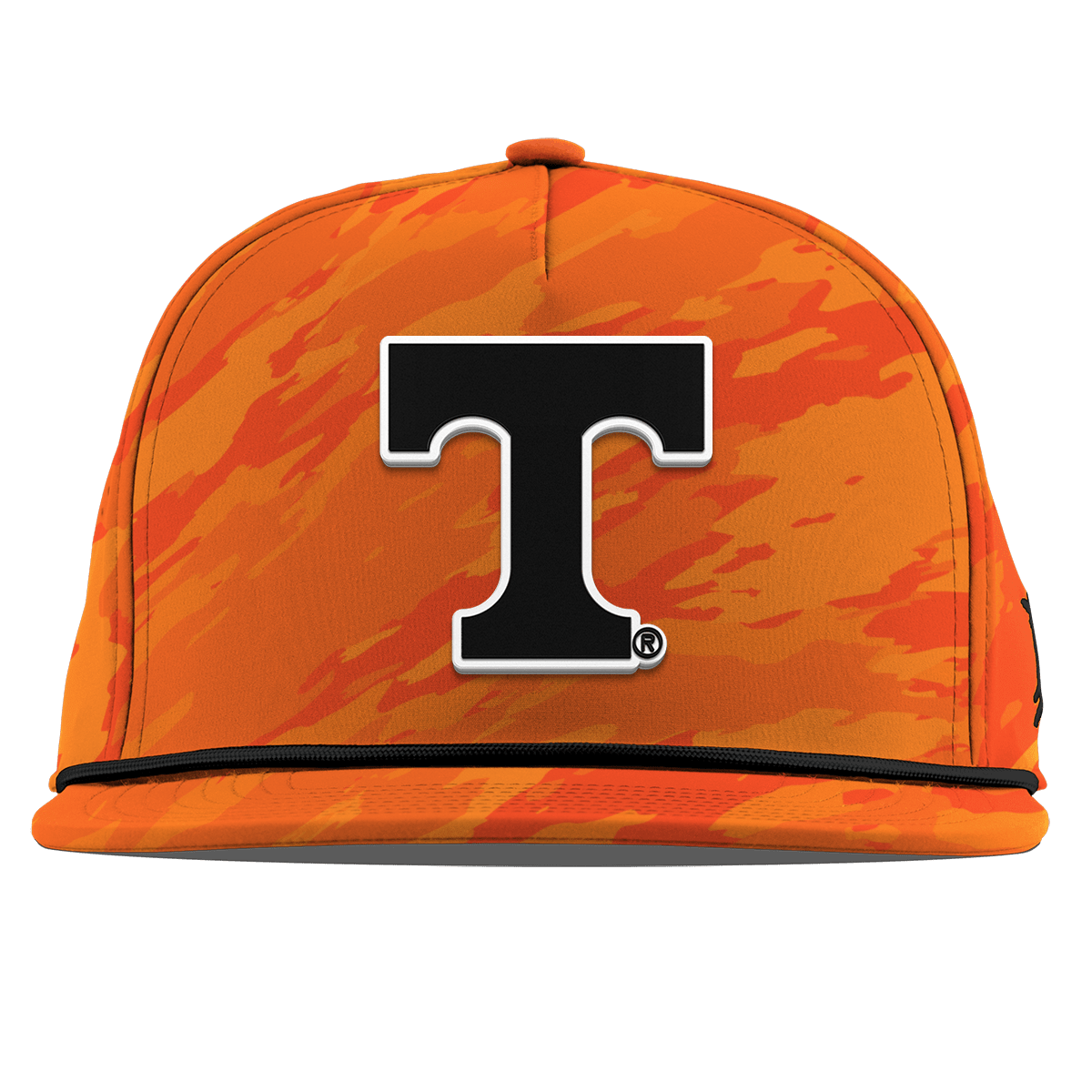 University of Tennessee "Vintage Tennessee Block" Flat 5 Panel Rope Blaze Orange Camo