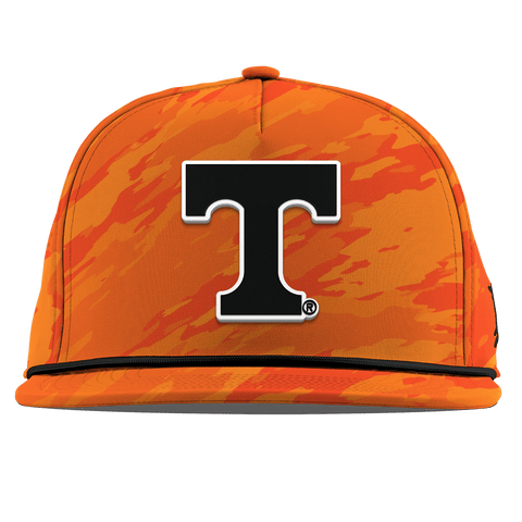 University of Tennessee "Vintage Tennessee Block" Flat 5 Panel Rope Blaze Orange Camo