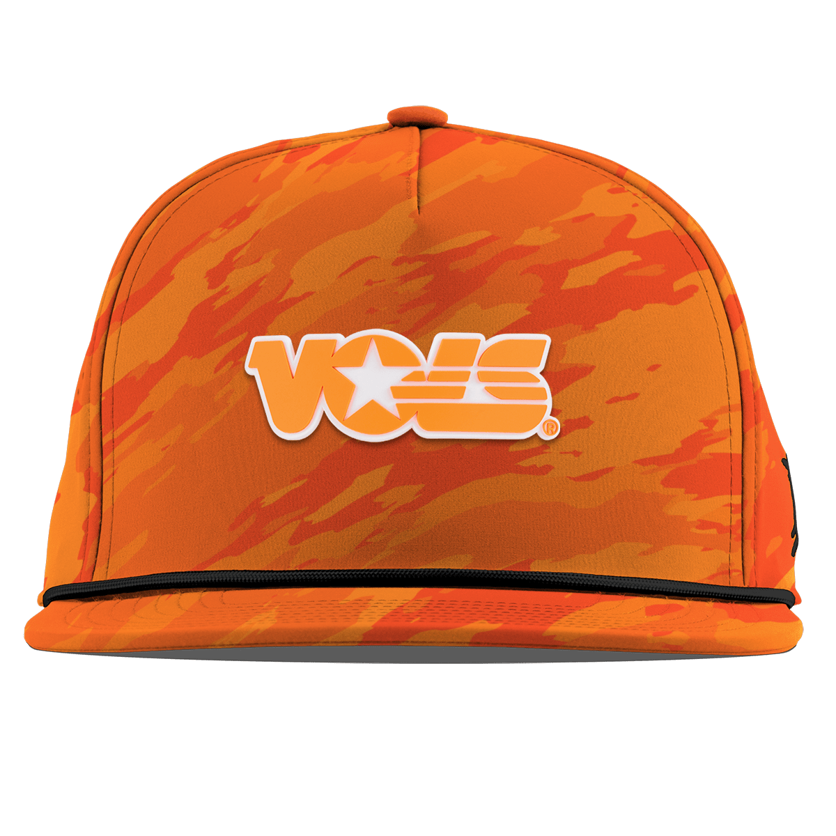 University of Tennessee "Tennessee Vols Block"  Flat 5 Panel Rope Blaze Orange Camo