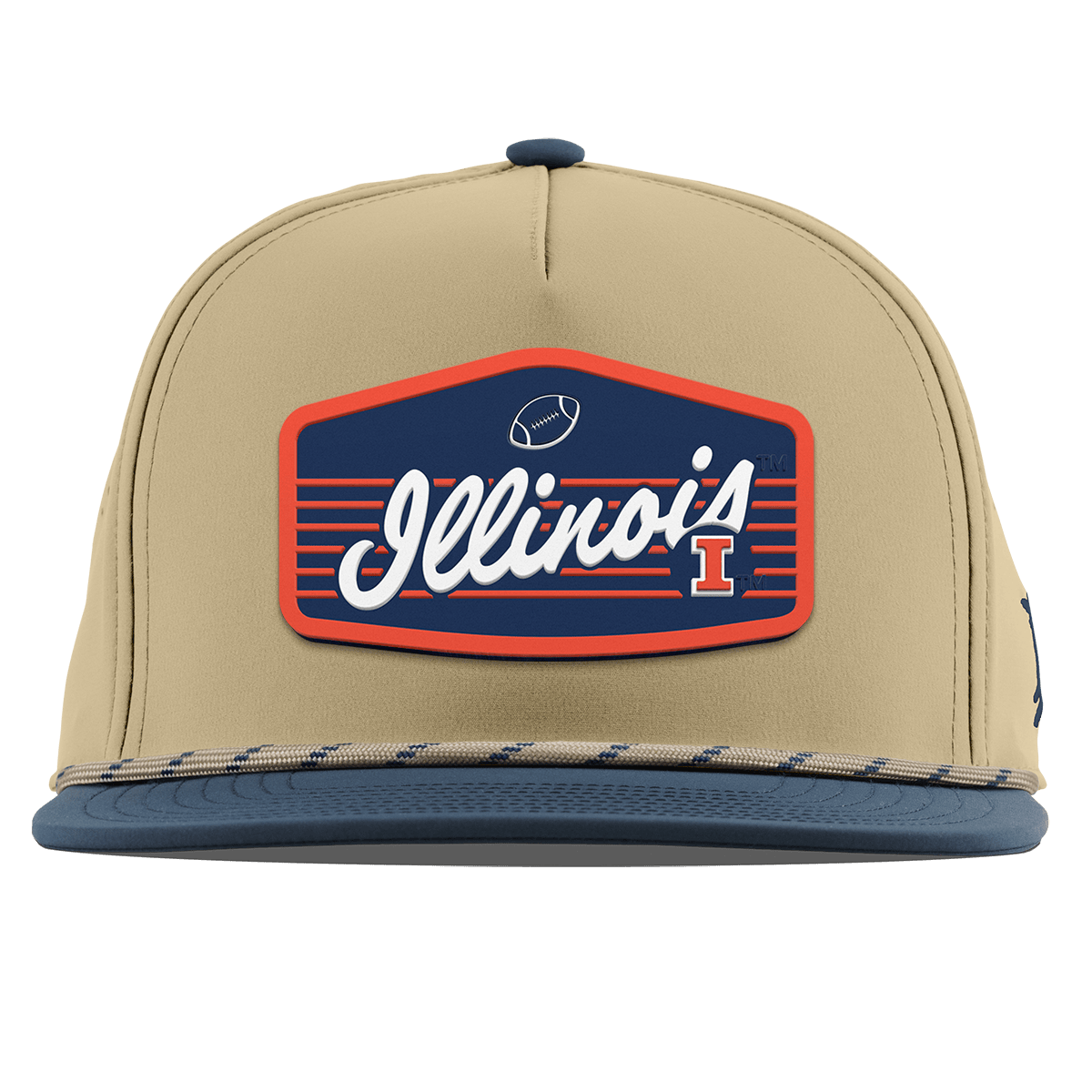 University of Illinois "Illini Football" Flat 5 Panel Rope Desert/Orion