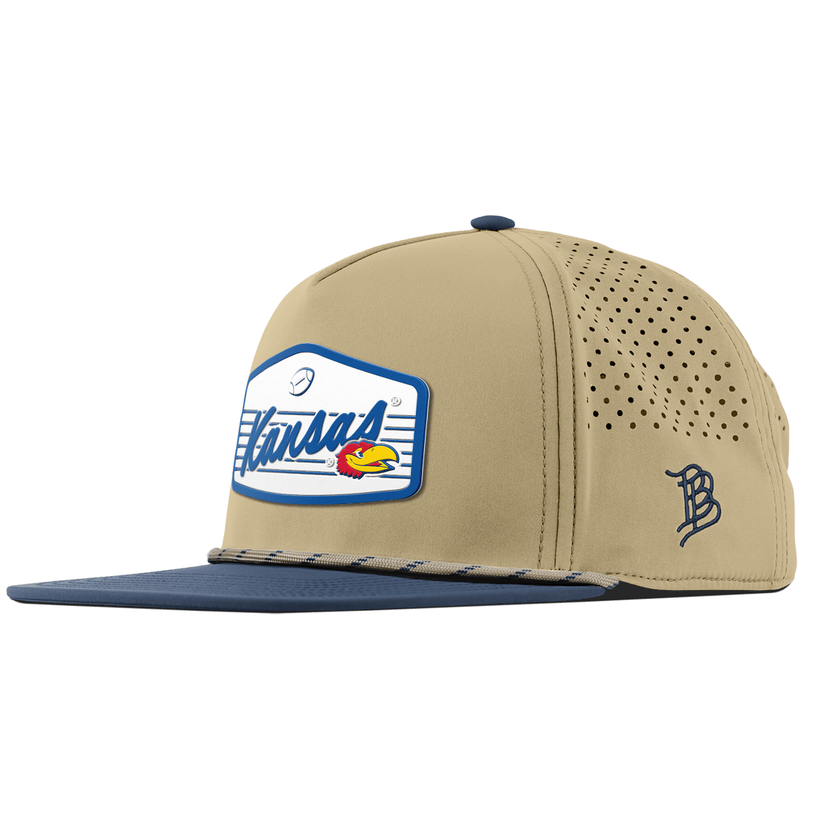 University of Kansas "Jayhawks Football" Flat 5 Panel Rope Desert/Orion