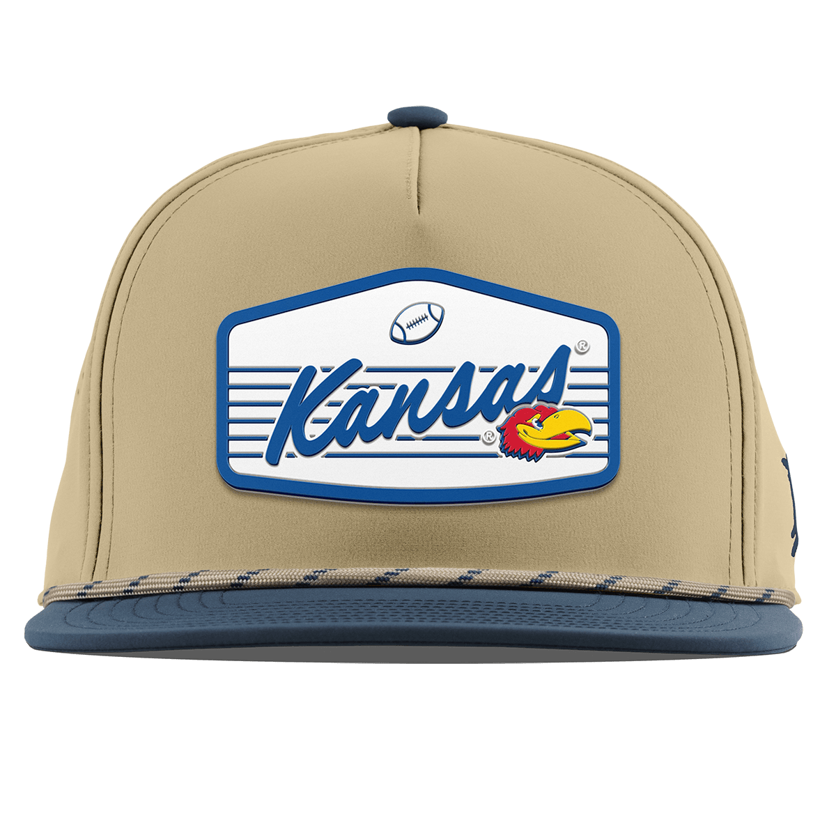 University of Kansas "Jayhawks Football" Flat 5 Panel Rope Desert/Orion