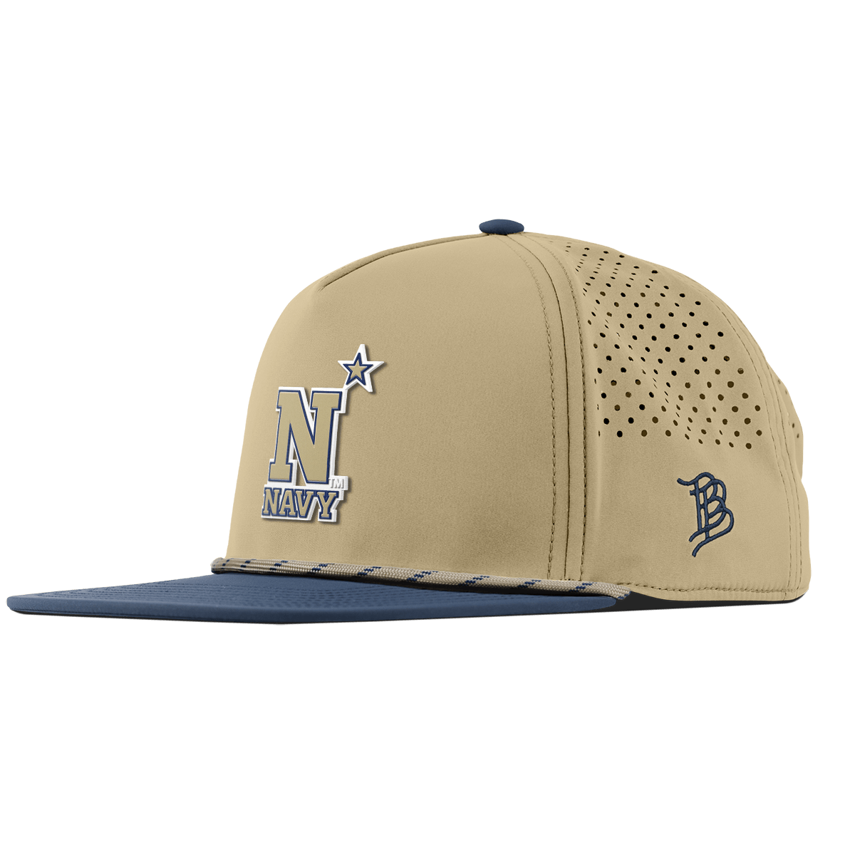 United States Naval Academy "Naval Academy Team Logo Gold" Flat 5 Panel Rope Desert/Orion