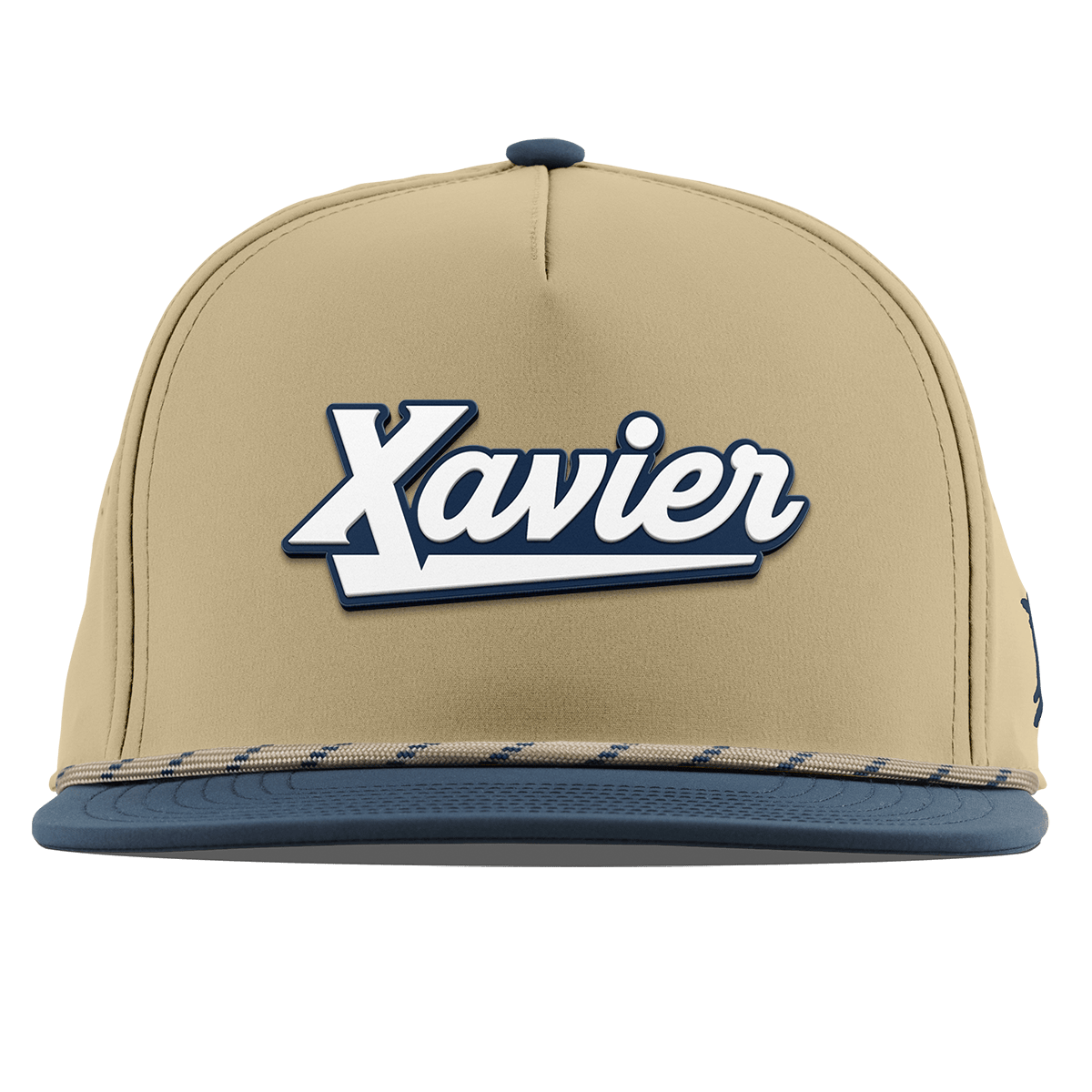 Xavier University "Xavier Script" Flat 5 Panel Rope Desert/Orion