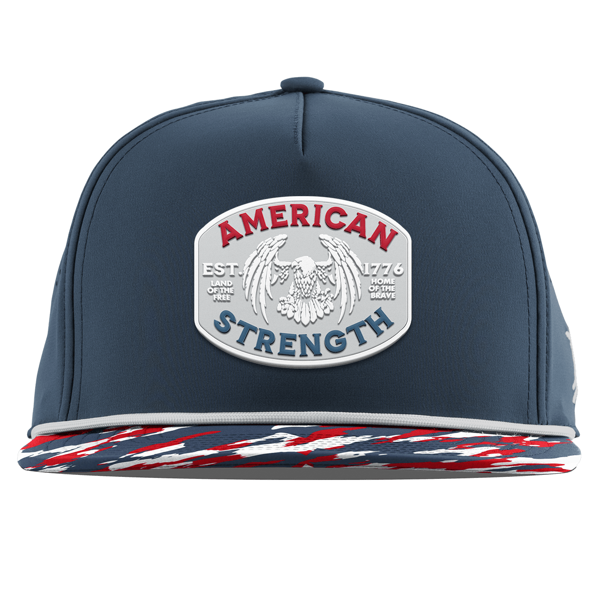 American Strength USA Flat 5 Panel Rope Orion/USA Camo + White Rope