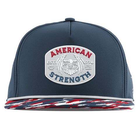 American Strength USA Flat 5 Panel Rope Orion/USA Camo + White Rope