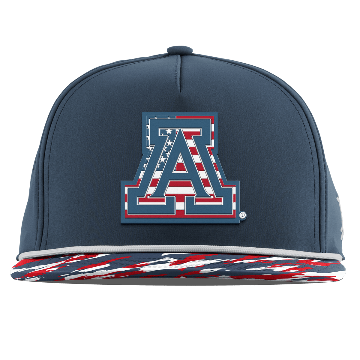 University of Arizona "Arizona Stars & Stripes" Flat 5 Panel Rope Orion/USA Camo + White Rope