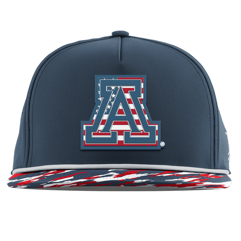 University of Arizona "Arizona Stars & Stripes" Flat 5 Panel Rope Orion/USA Camo + White Rope