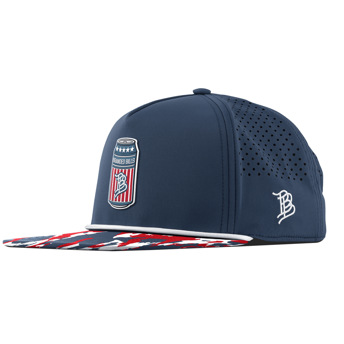 BB Brew Flat 5 Panel Rope Orion/USA Camo + White Rope