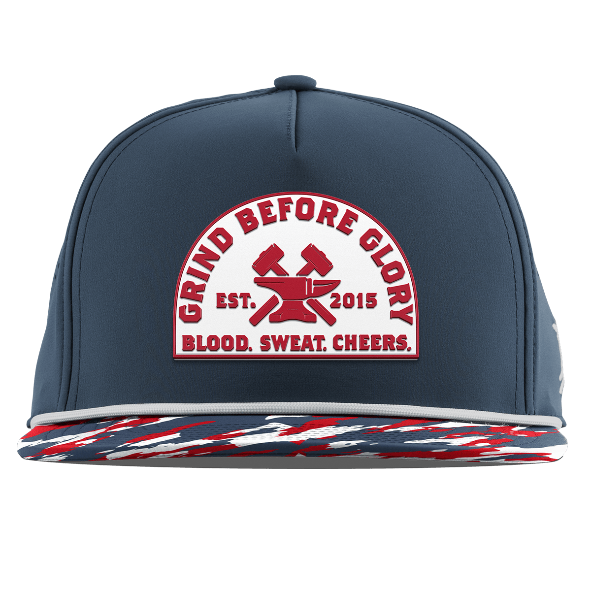 Grind Before Glory Flat 5 Panel Rope Orion/USA Camo + White Rope