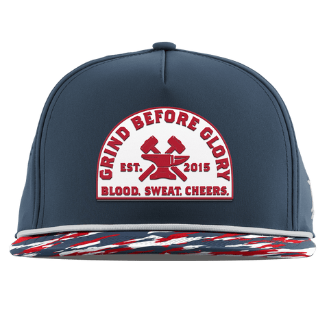 Grind Before Glory Flat 5 Panel Rope Orion/USA Camo + White Rope