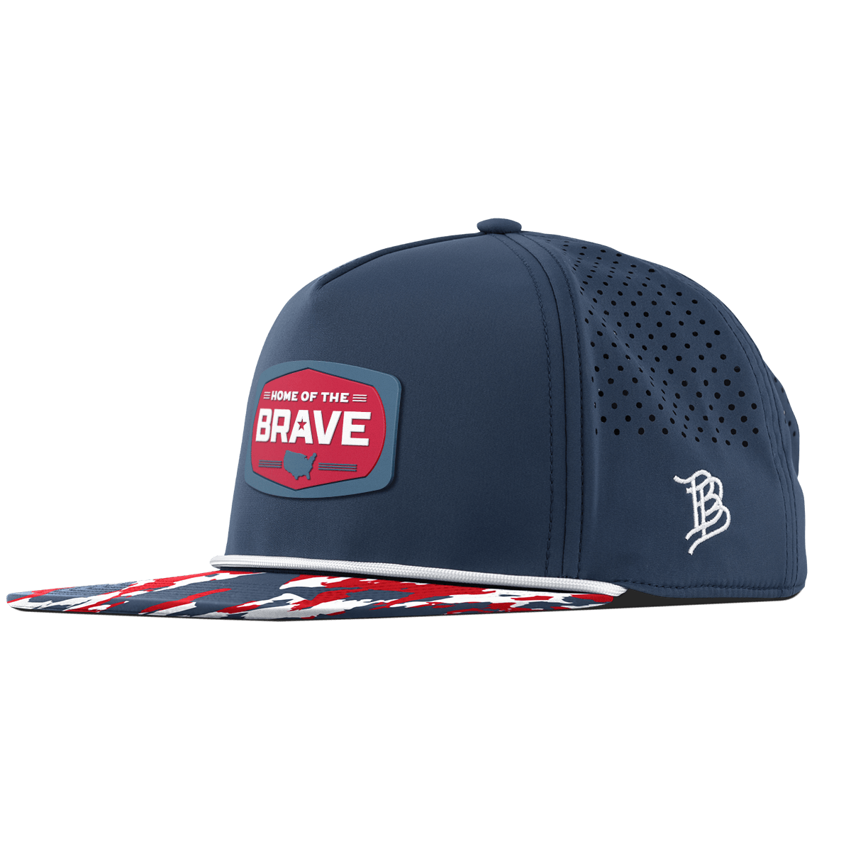 Home of the Brave Flat 5 Panel Rope Orion/USA Camo + White Rope