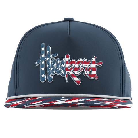 University of Nebraska "Huskers Stars & Stripes" Flat 5 Panel Rope Orion/USA Camo + White Rope