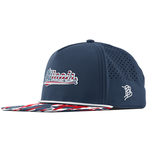 University of Illinois "Illinois Stars & Stripes" Flat 5 Panel Rope Orion/USA Camo + White Rope