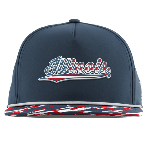 University of Illinois "Illinois Stars & Stripes" Flat 5 Panel Rope Orion/USA Camo + White Rope
