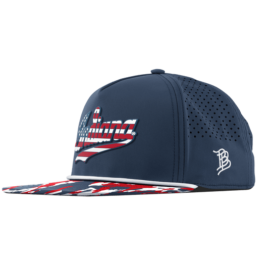 Indiana University "Indiana Stars & Stripes" Flat 5 Panel Rope Orion/USA Camo + White Rope