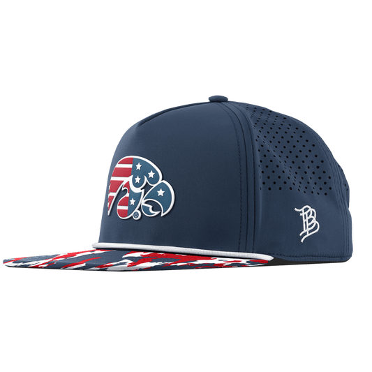 University of Iowa "Iowa Stars & Stripes" Flat 5 Panel Rope Orion/USA Camo + White Rope