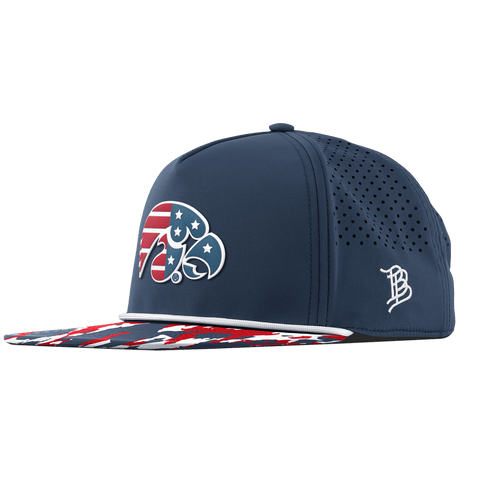 University of Iowa "Iowa Stars & Stripes" Flat 5 Panel Rope Orion/USA Camo + White Rope
