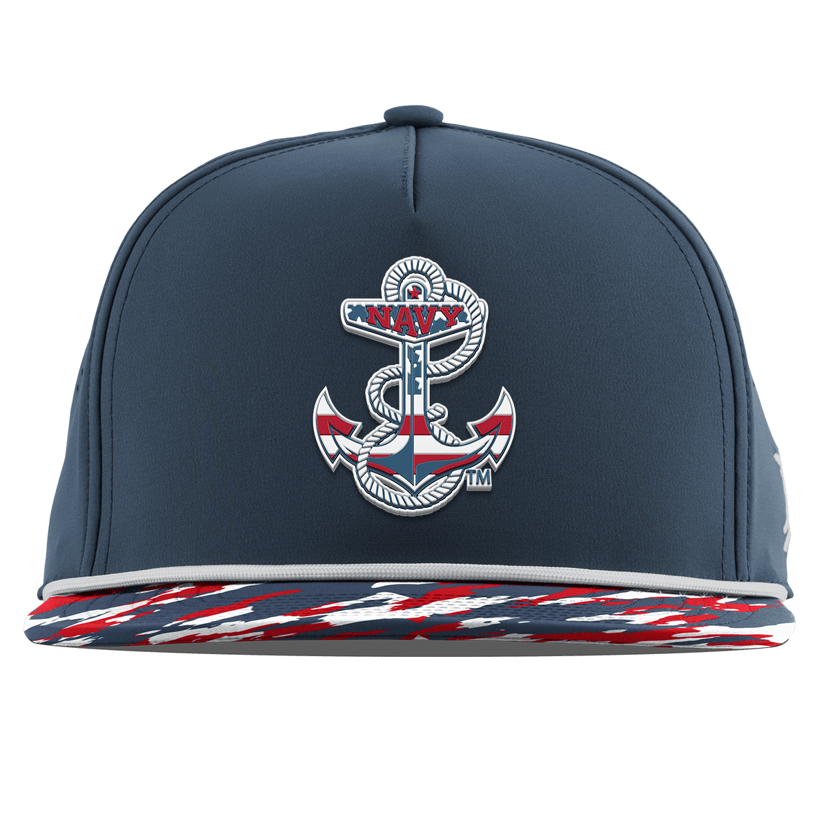 Naval Academy "Navy Stars & Stripes" Flat 5 Panel Rope Orion/USA Camo + White Rope