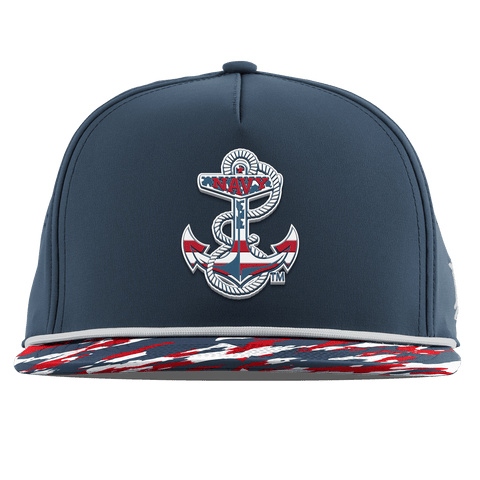 Naval Academy "Navy Stars & Stripes" Flat 5 Panel Rope Orion/USA Camo + White Rope