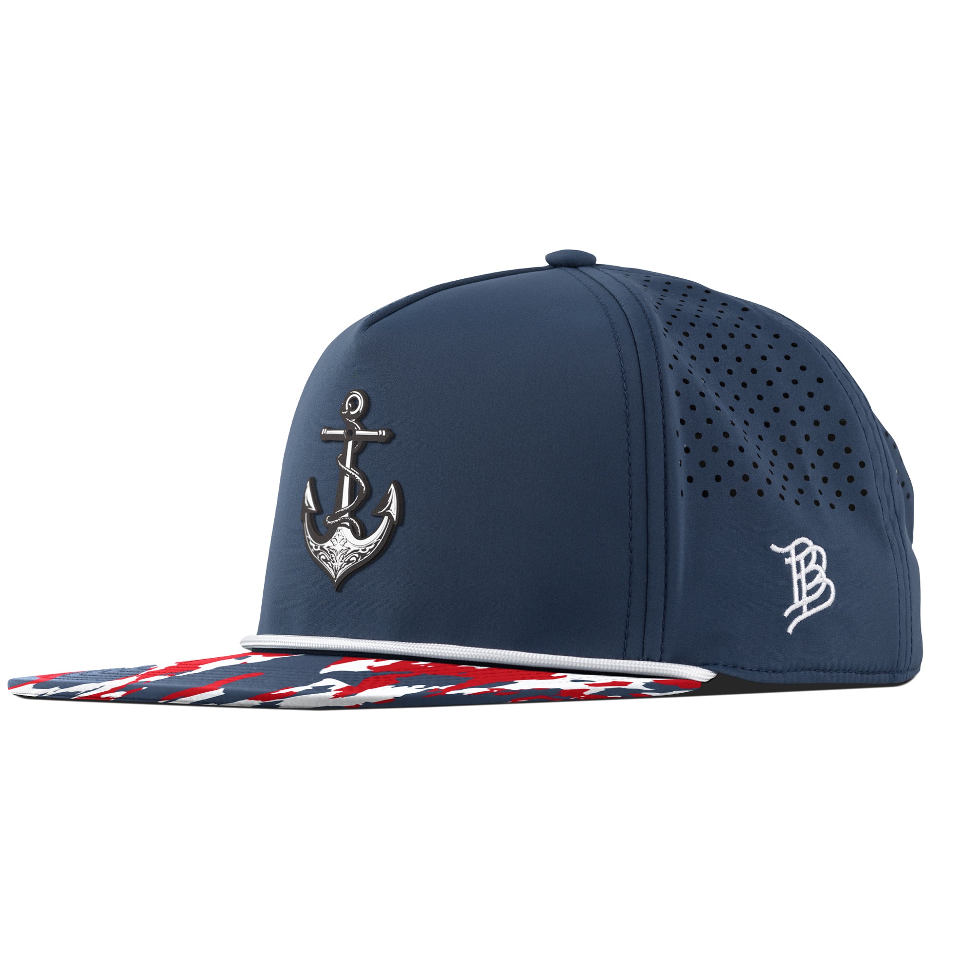 The Deeps Anchor Flat 5 Panel Rope Back Orion/USA Camo + White Rope