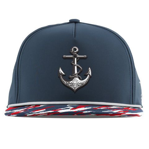 The Deeps Anchor Flat 5 Panel Rope Back Orion/USA Camo + White Rope