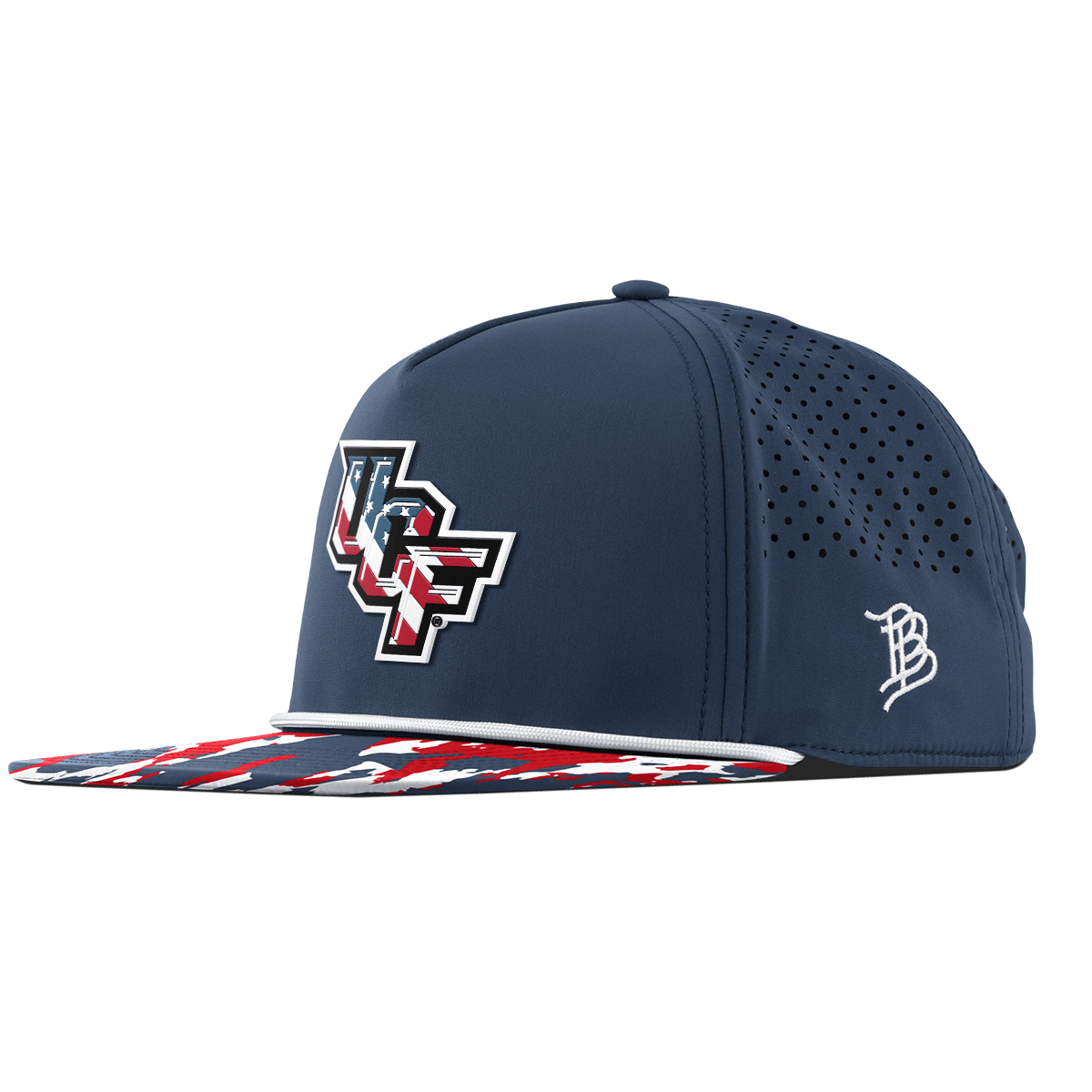 University of Central Florida "UCF Stars & Stripes" Flat 5 Panel Rope Orion/USA Camo + White Rope
