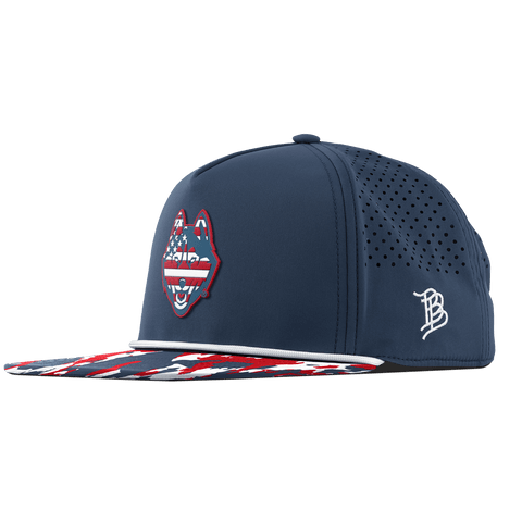 University of Connecticut "UConn Stars & Stripes" Flat 5 Panel Rope Orion/USA Camo + White Rope