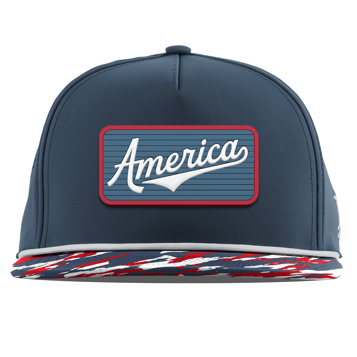 USA America Badge Flat 5 Panel Rope Orion/USA Camo + White Rope