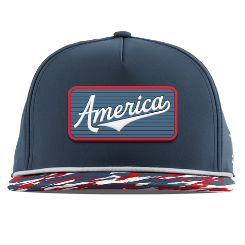 USA America Badge Flat 5 Panel Rope Orion/USA Camo + White Rope
