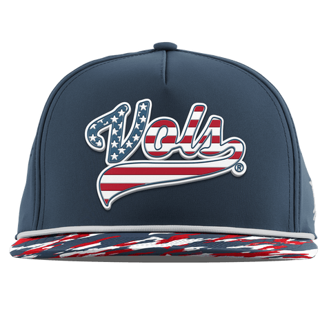 University of Tennessee "Vols Stars & Stripes" Flat 5 Panel Rope Orion/USA Camo + White Rope