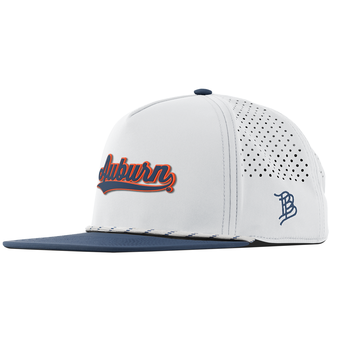 Auburn University "Auburn Script" Flat 5 Panel Rope White/Orion
