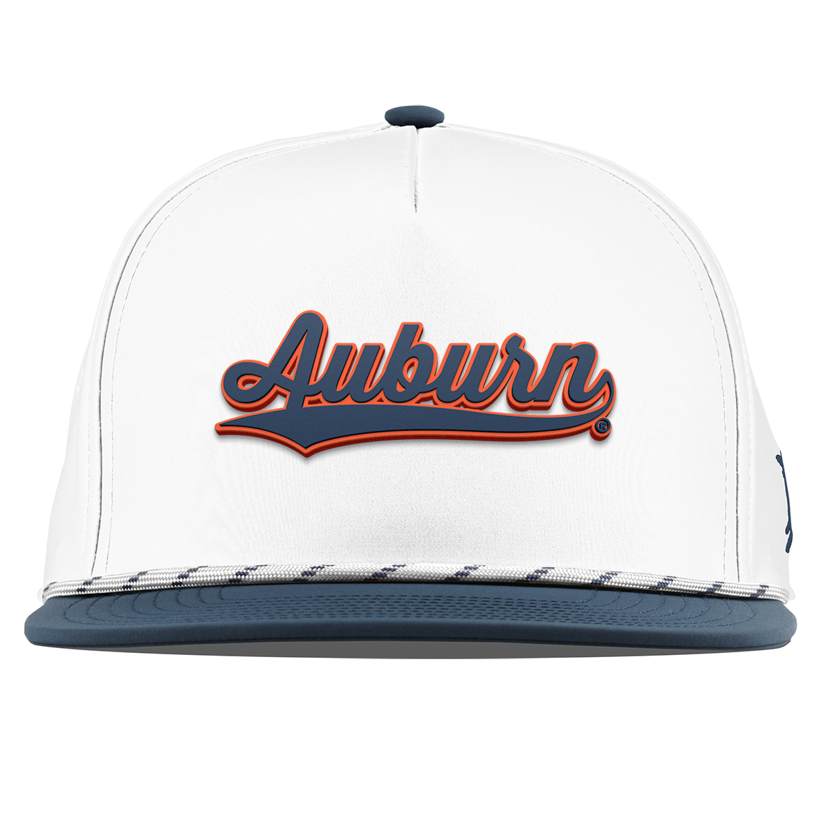 Auburn University "Auburn Script" Flat 5 Panel Rope White/Orion