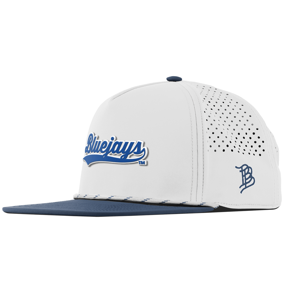 Creighton University "Bluejays Script" Flat 5 Panel Rope White/Orion
