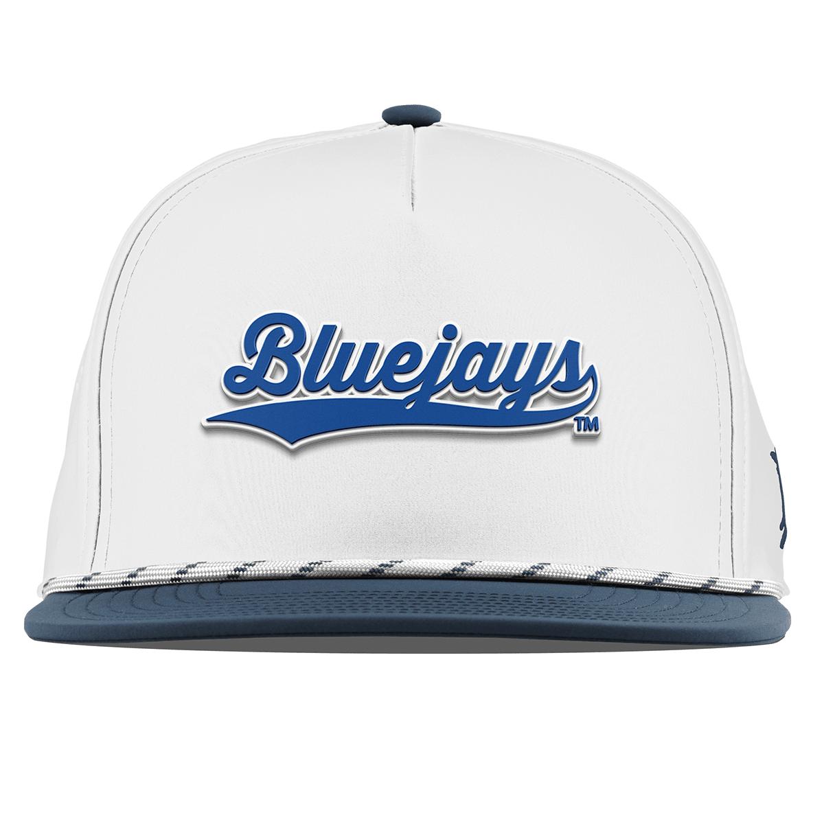 Creighton University "Bluejays Script" Flat 5 Panel Rope White/Orion