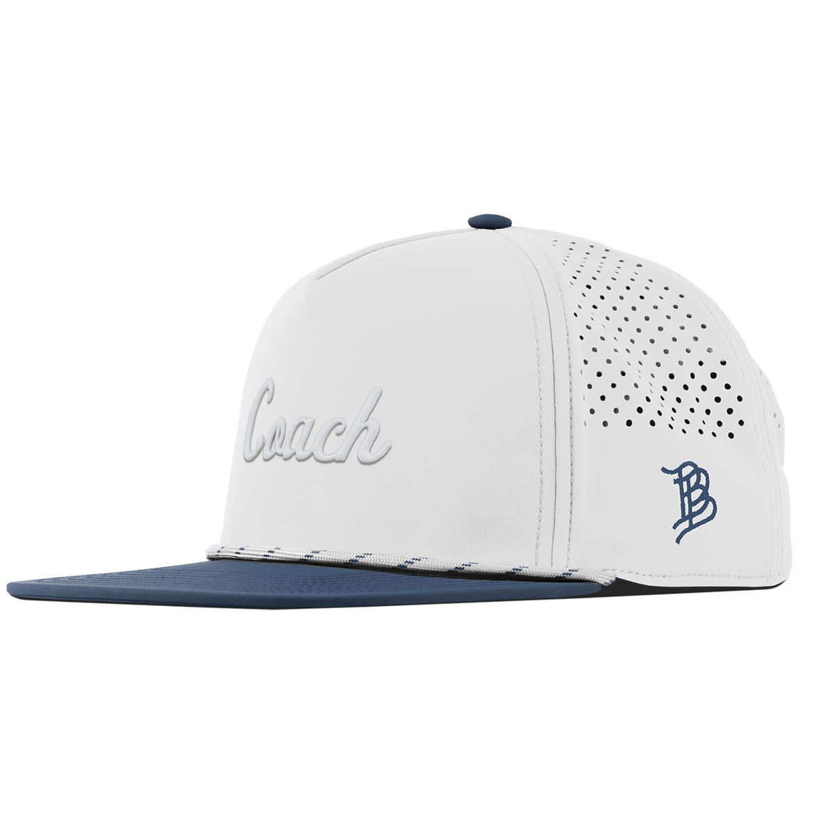 Coach Flat 5 Panel Rope (Script) White/Orion