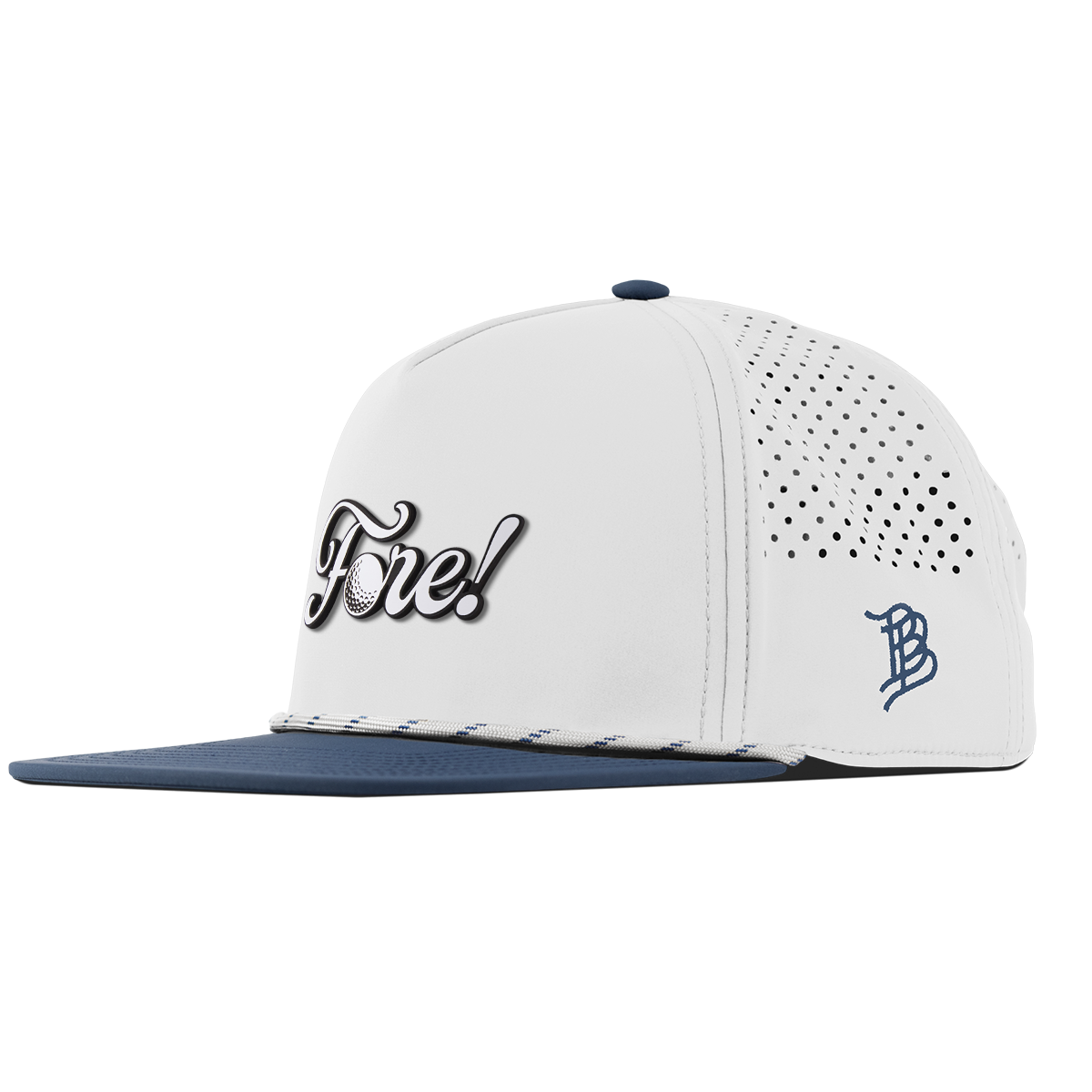 Fore! Script Flat 5 Panel Rope White/Orion